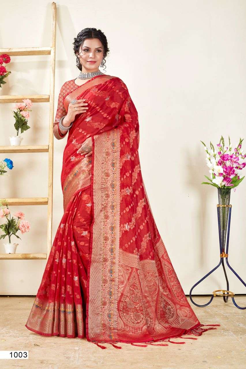 Bunawat Mishri Festive Designer Organza Saree Wholesale catalog