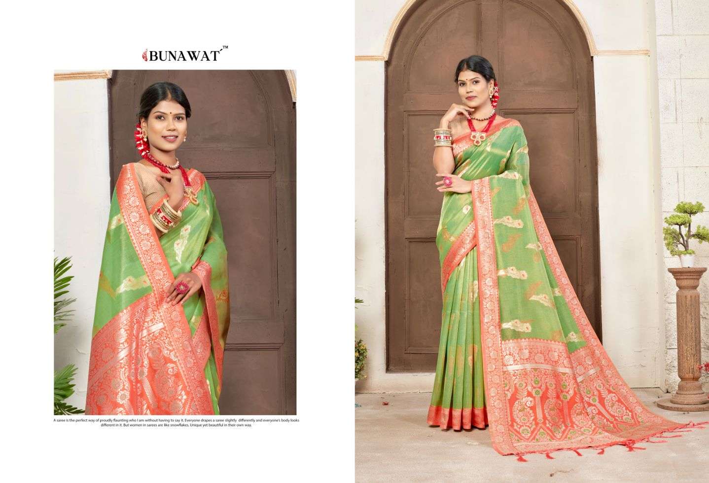 Bunawat Vibhor Designer Cotton Wedding Saree Wholesale catalog