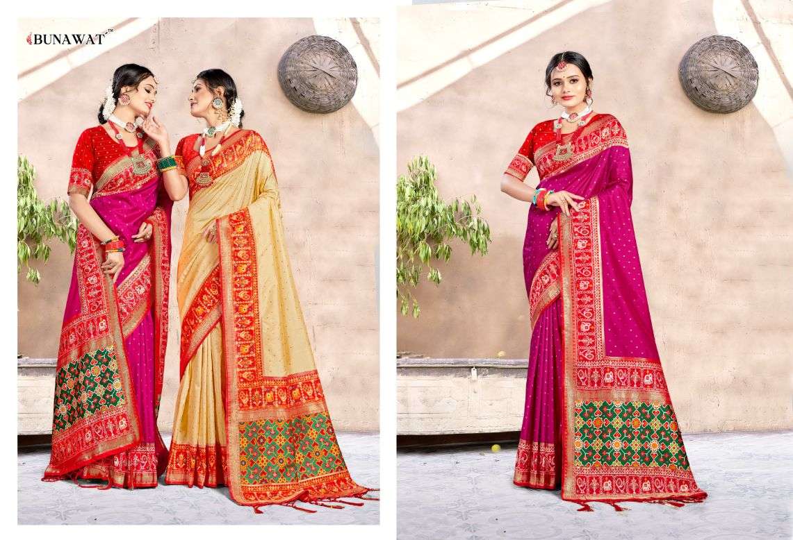 Bunawat Zara Silk Designer Patola Saree Wholesale catalog