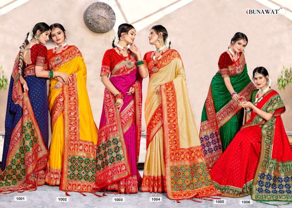 Bunawat Zara Silk Designer Patola Saree Wholesale catalog