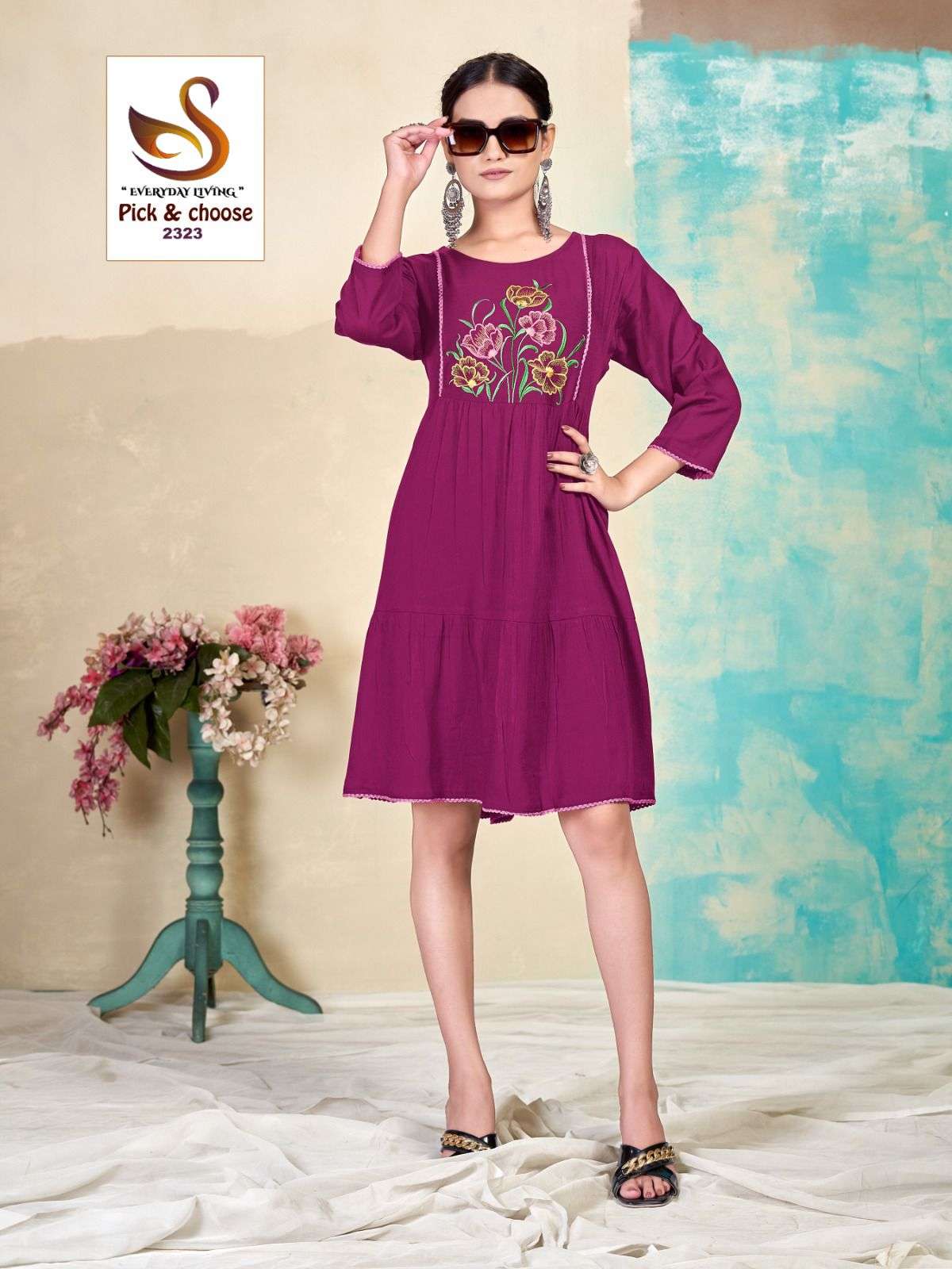 Combo Tunic Collection Fabric Pure Viscose WRINKLE RAYON Wholesale catalog