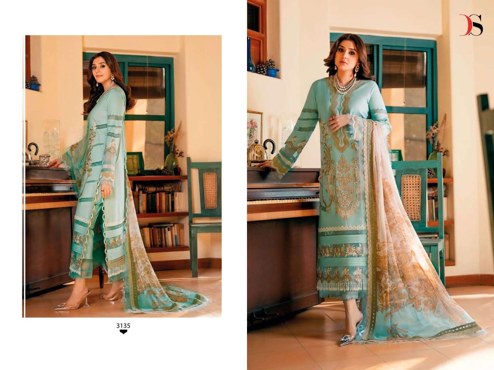Deepsy Firdous Ombre 2 Cotton Dupatta Pakistani Suit Collection Wholesale catalog