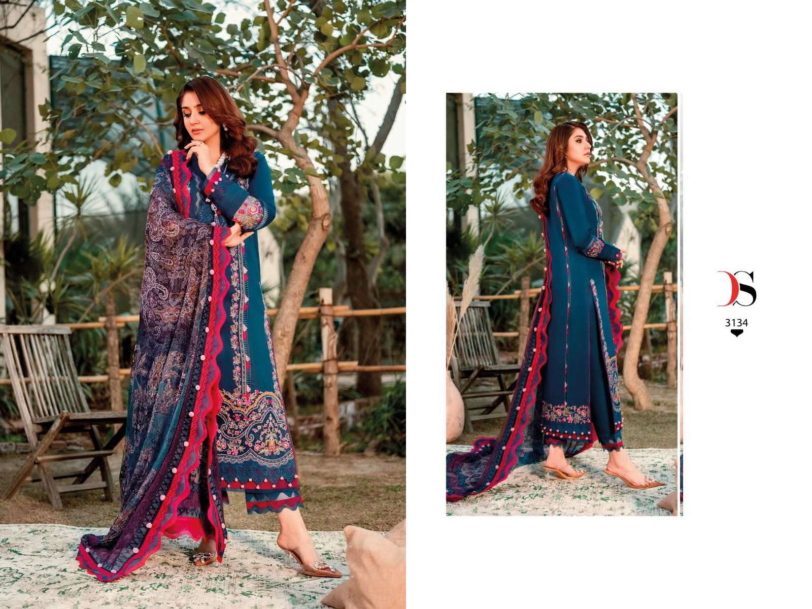 Deepsy Firdous Ombre 2 Cotton Dupatta Pakistani Suit Collection Wholesale catalog