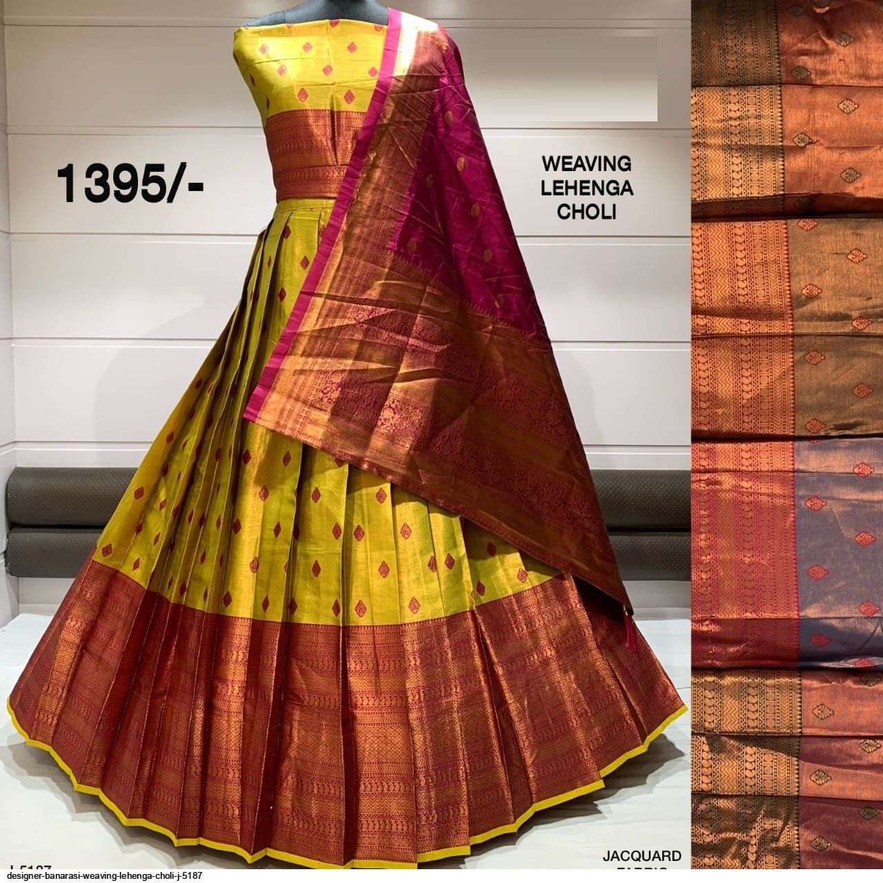 DESIGNER BANARASI WEAVING LEHENGA CHOLI J 5187 Wholesale catalog