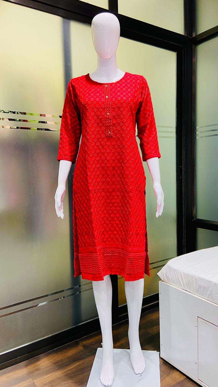 Designer Chikan Kurti  Designer Chikan Kurti (Front Back Both Side Chikan Work) Wholesale catalog