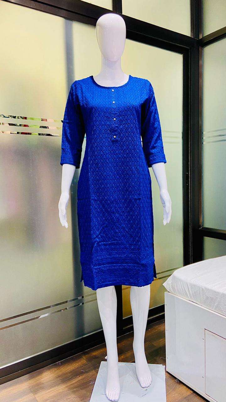 Designer Chikan Kurti  Designer Chikan Kurti (Front Back Both Side Chikan Work) Wholesale catalog