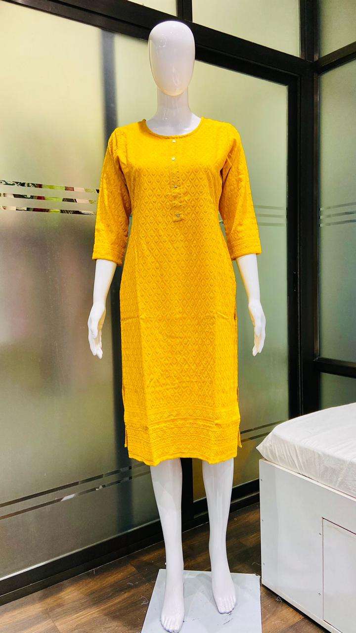 Designer Chikan Kurti  Designer Chikan Kurti (Front Back Both Side Chikan Work) Wholesale catalog