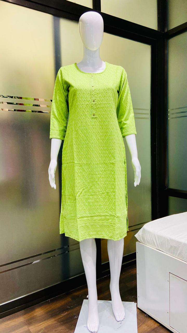 Designer Chikan Kurti  Designer Chikan Kurti (Front Back Both Side Chikan Work) Wholesale catalog