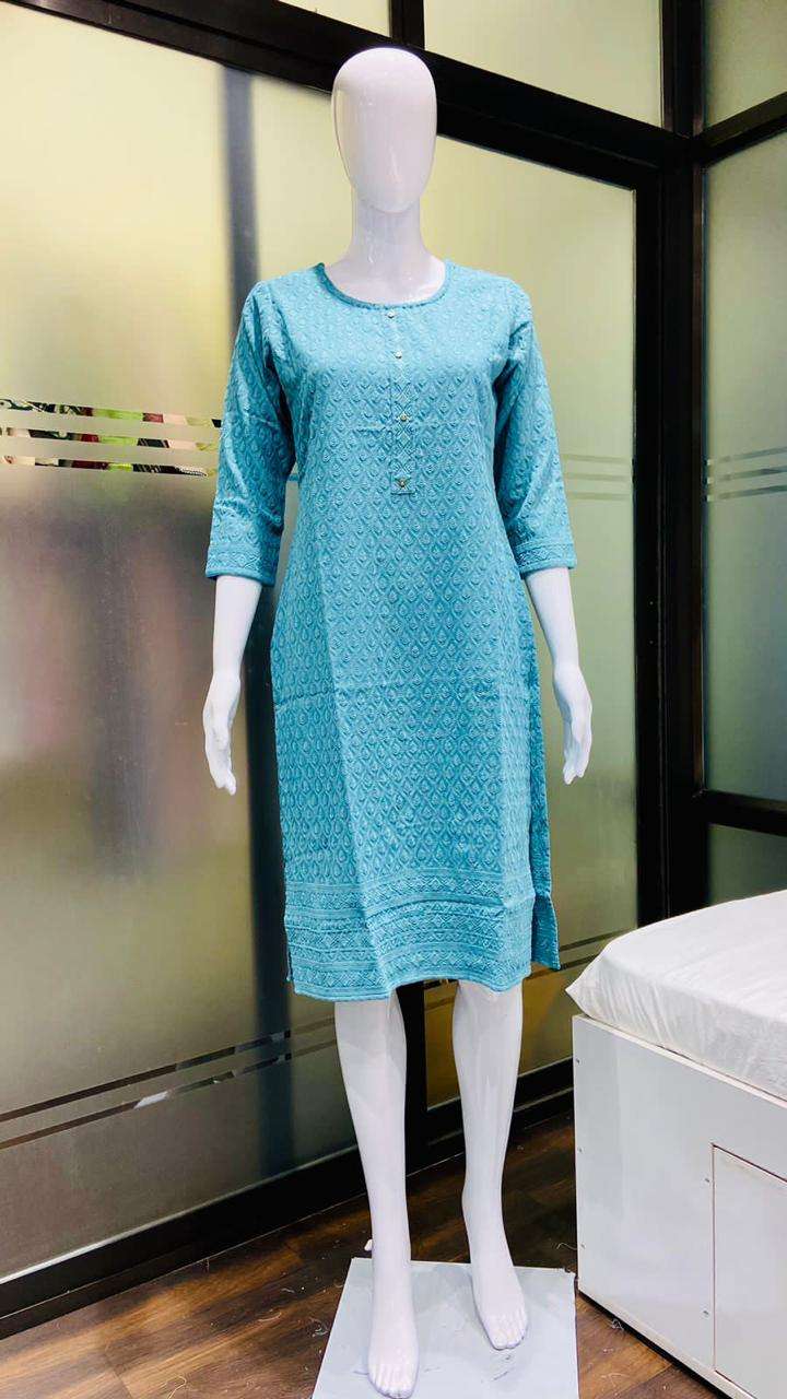 Designer Chikan Kurti  Designer Chikan Kurti (Front Back Both Side Chikan Work) Wholesale catalog