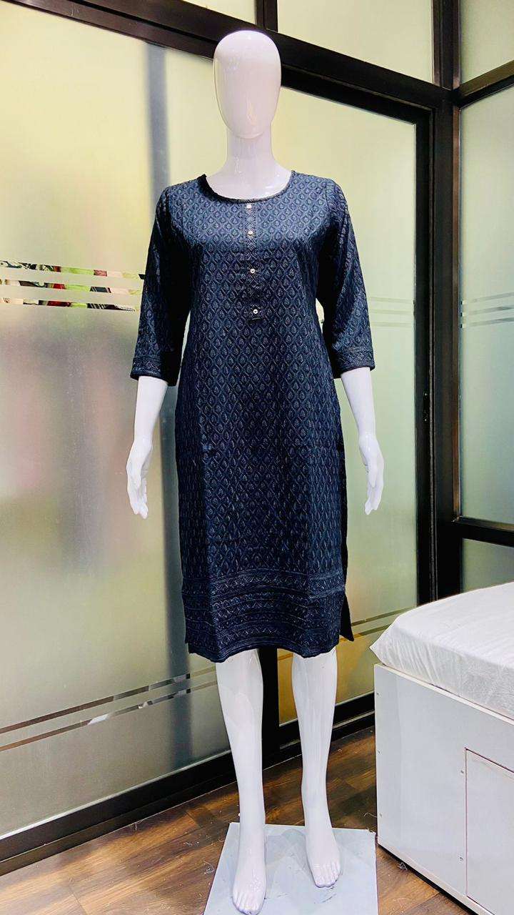 Designer Chikan Kurti  Designer Chikan Kurti (Front Back Both Side Chikan Work) Wholesale catalog