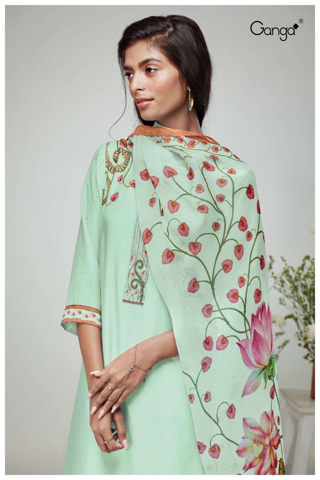 Ganga Lajita S1685 Silk Printed Designer Salwar Suit Collection Wholesale catalog