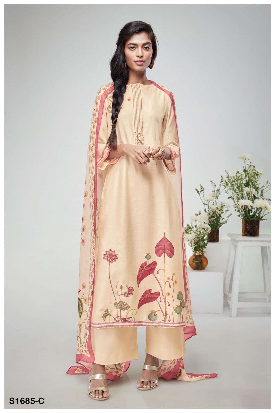 Ganga Lajita S1685 Silk Printed Designer Salwar Suit Collection Wholesale catalog