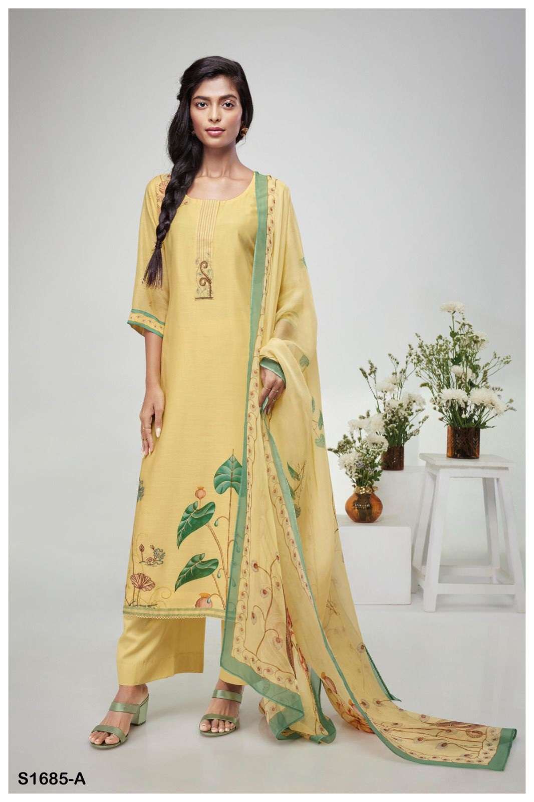 Ganga Lajita S1685 Silk Printed Designer Salwar Suit Collection Wholesale catalog