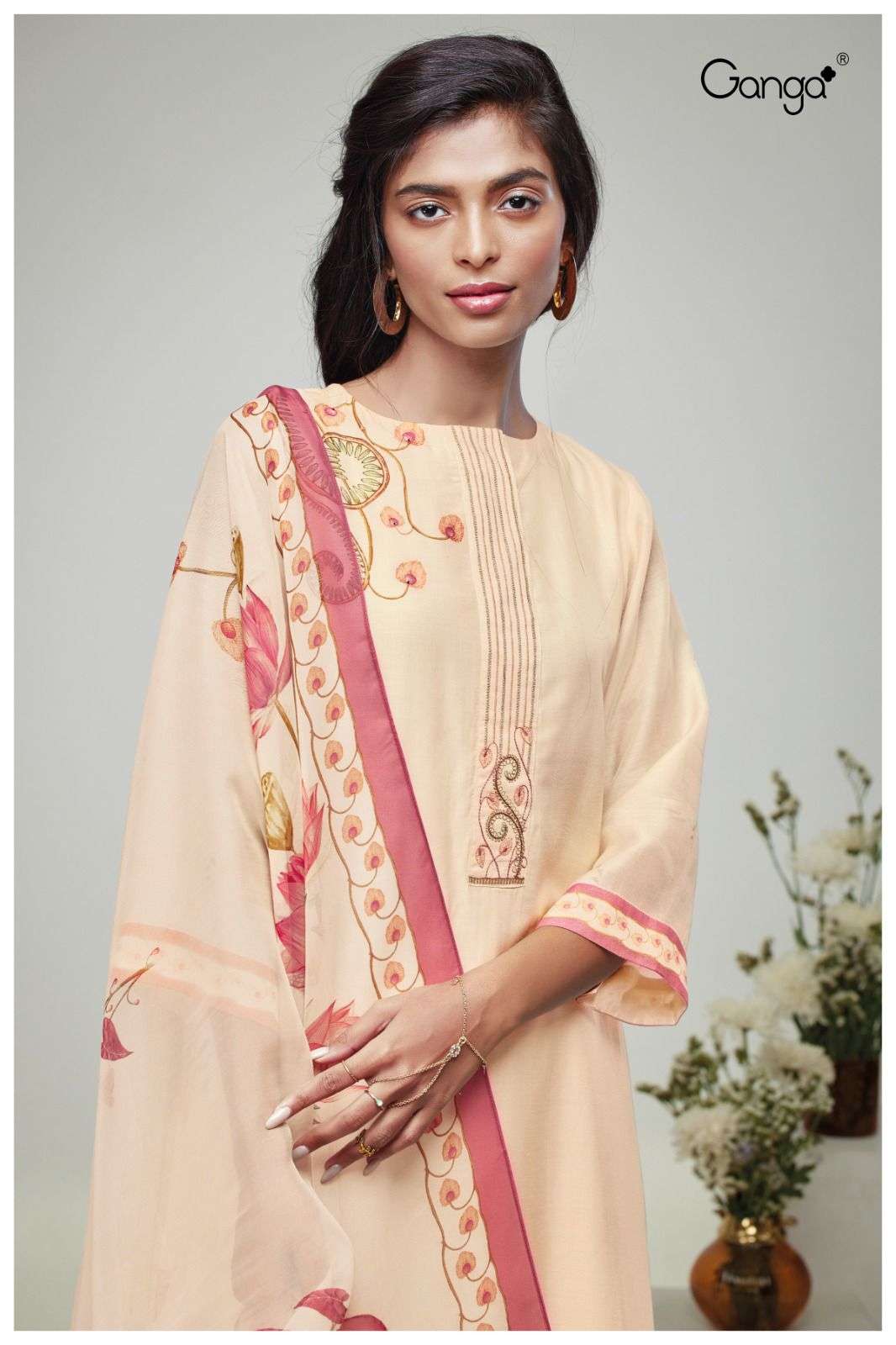 Ganga Lajita S1685 Silk Printed Designer Salwar Suit Collection Wholesale catalog