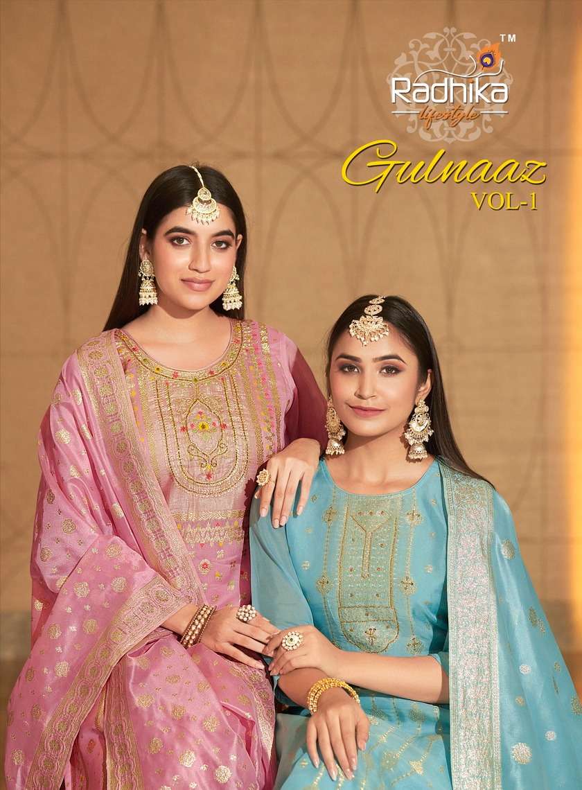 GULNAAZ VOL 1 ORGANZA WEAVING HAND WORK Wholesale catalog