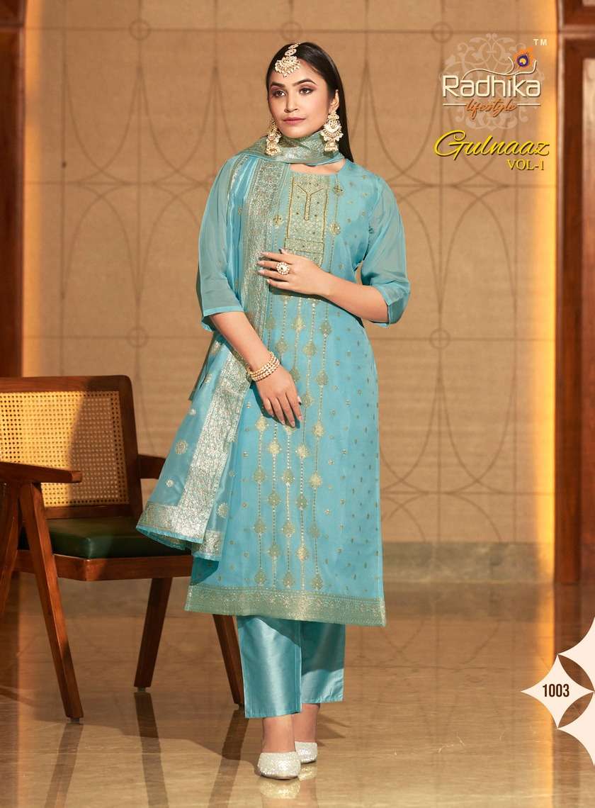 GULNAAZ VOL 1 ORGANZA WEAVING HAND WORK Wholesale catalog