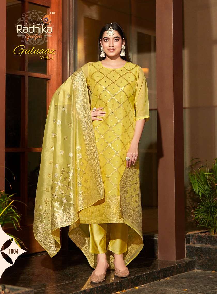 GULNAAZ VOL 1 ORGANZA WEAVING HAND WORK Wholesale catalog