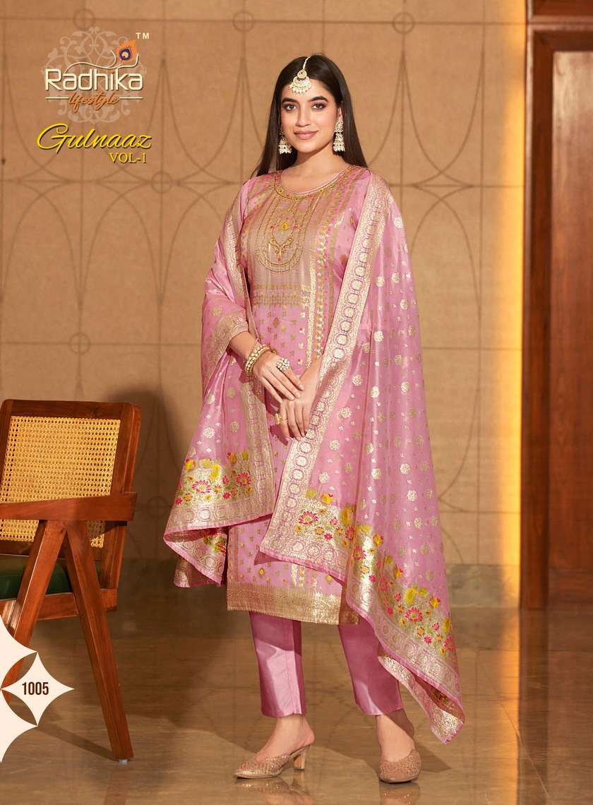 GULNAAZ VOL 1 ORGANZA WEAVING HAND WORK Wholesale catalog