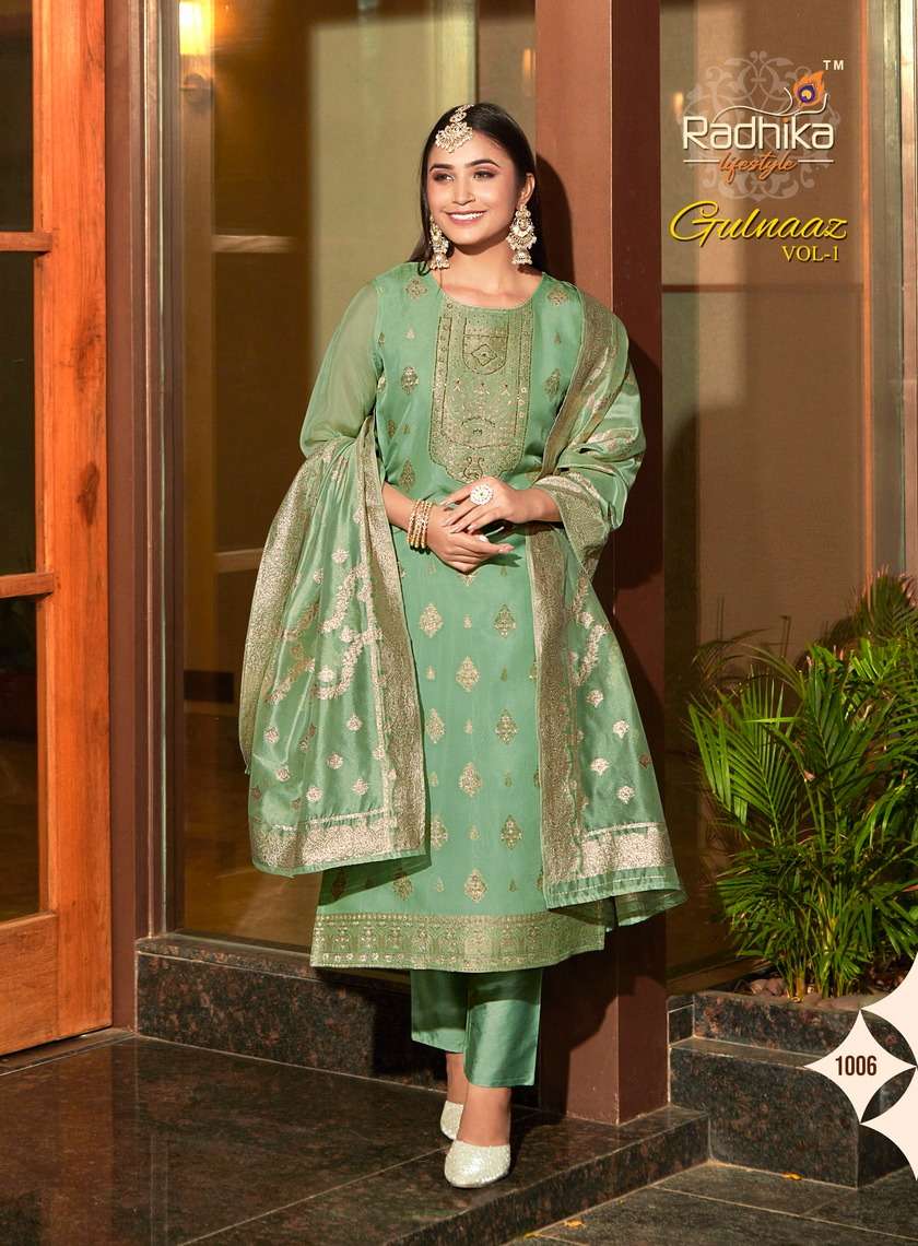 GULNAAZ VOL 1 ORGANZA WEAVING HAND WORK Wholesale catalog