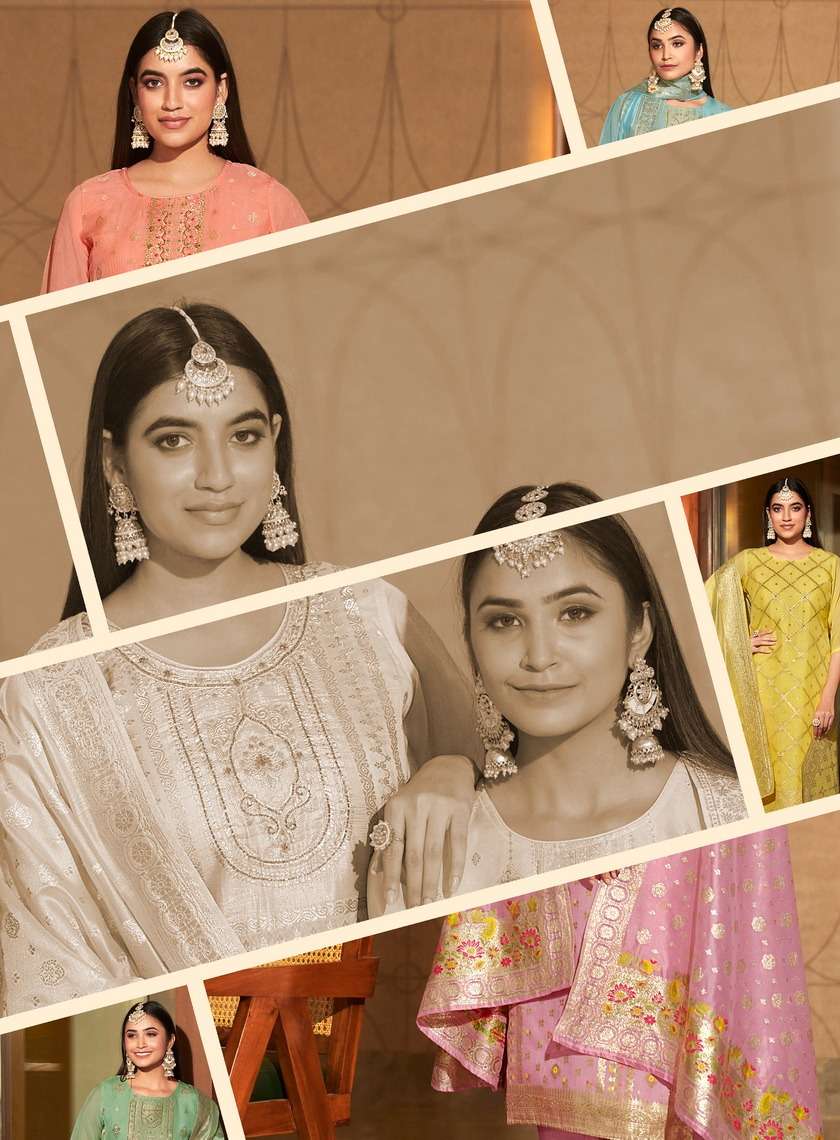 GULNAAZ VOL 1 ORGANZA WEAVING HAND WORK Wholesale catalog
