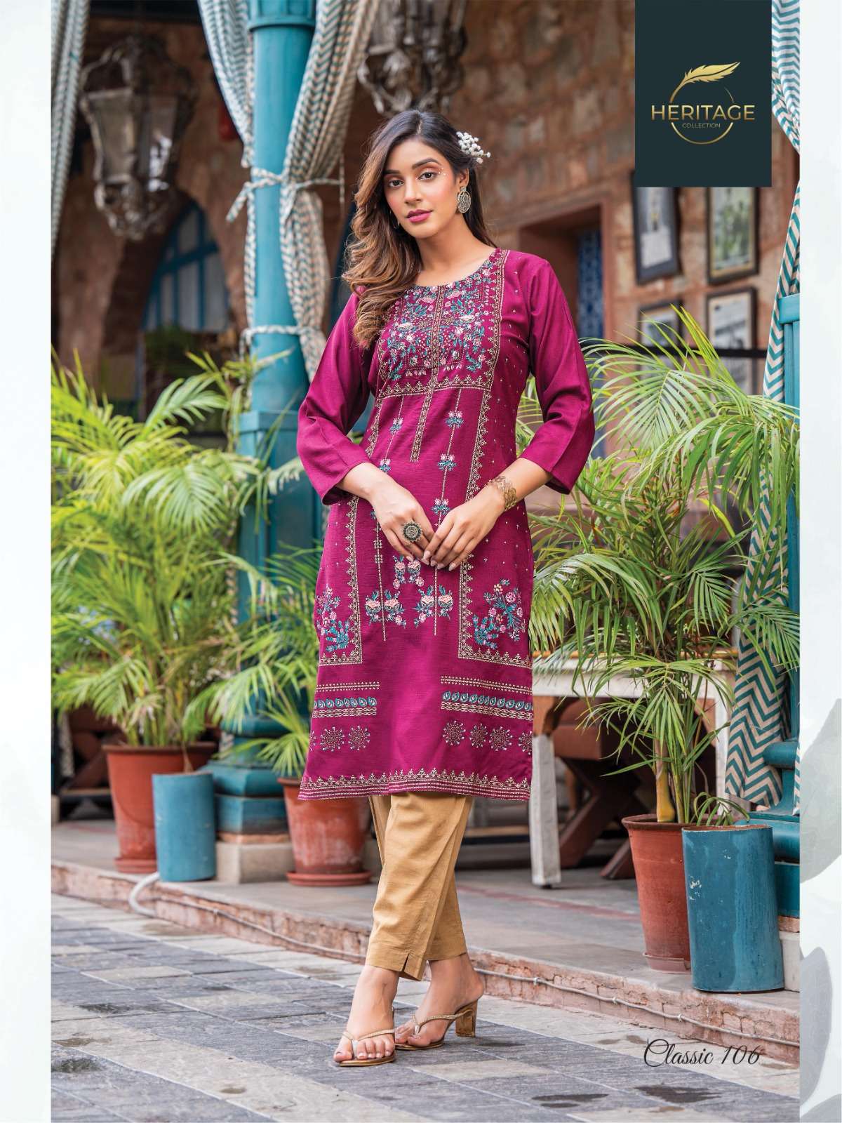 HERITAGE COLLECTION CLASSIC RAYON SLUB & PLAIN Kurti Wholesale catalog