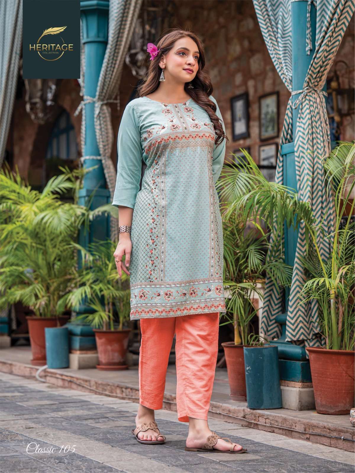 HERITAGE COLLECTION CLASSIC RAYON SLUB & PLAIN Kurti Wholesale catalog
