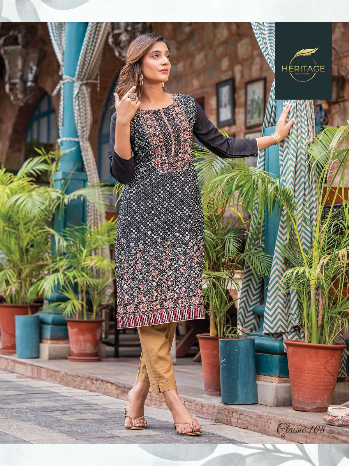 HERITAGE COLLECTION CLASSIC RAYON SLUB & PLAIN Kurti Wholesale catalog