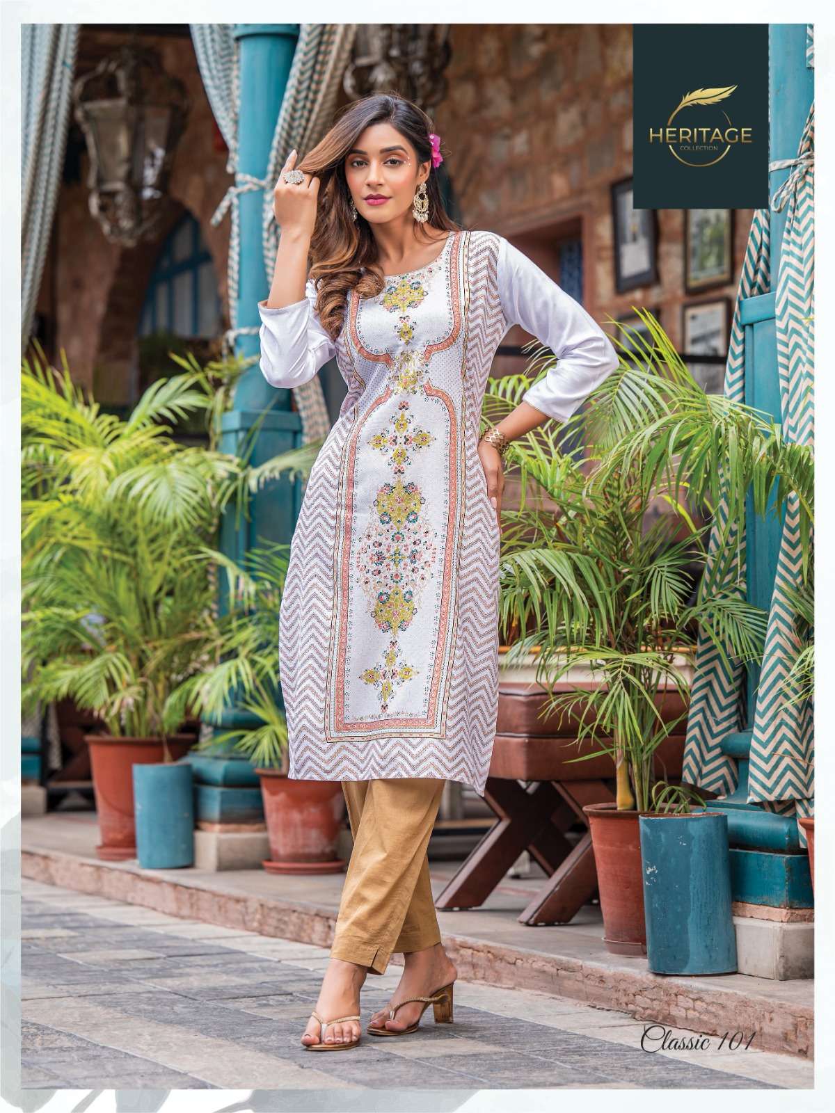 HERITAGE COLLECTION CLASSIC RAYON SLUB & PLAIN Kurti Wholesale catalog