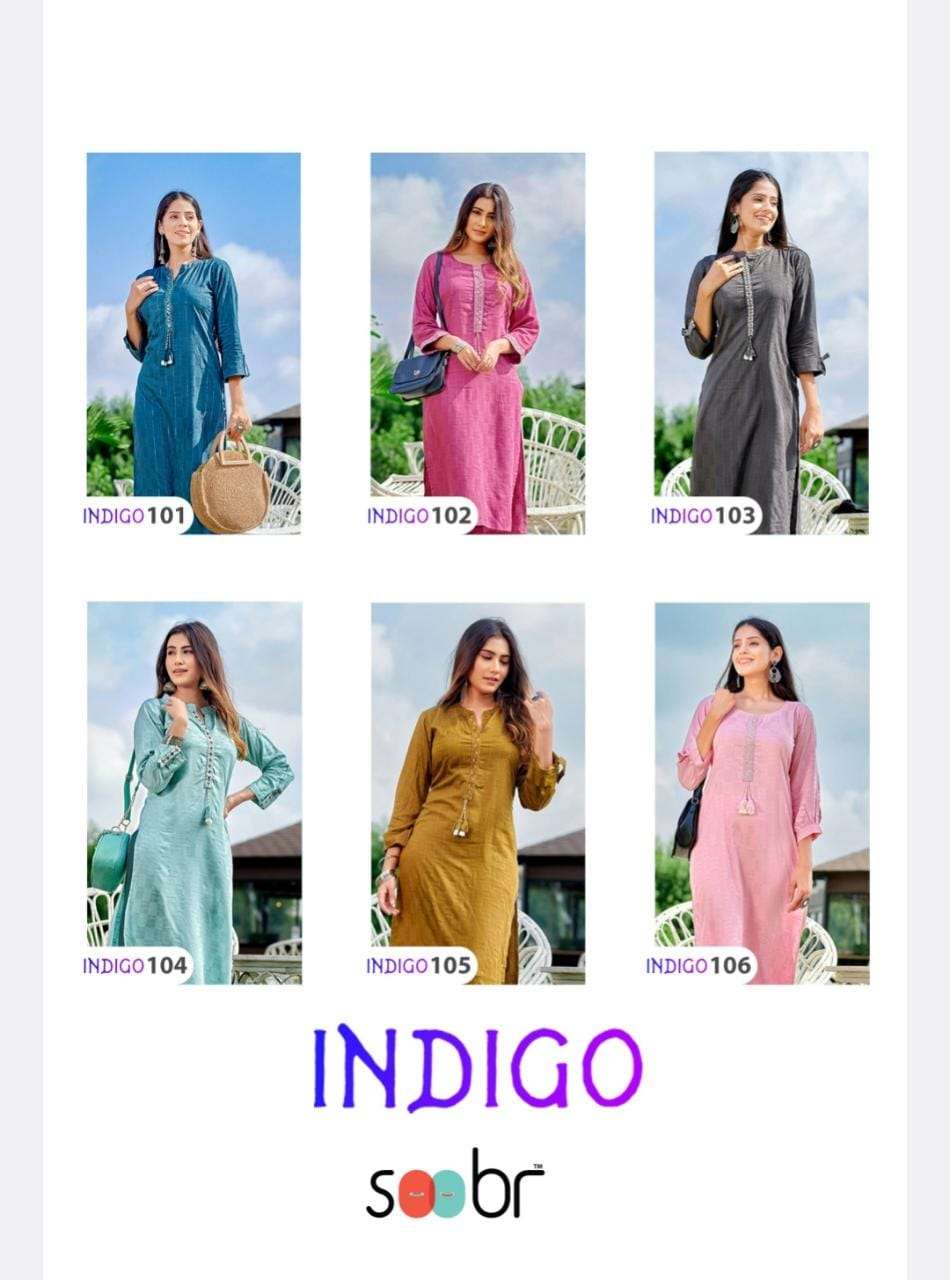 HIE SOOBR INDIGO RAYON KURTI WHOLESALE CATALOG