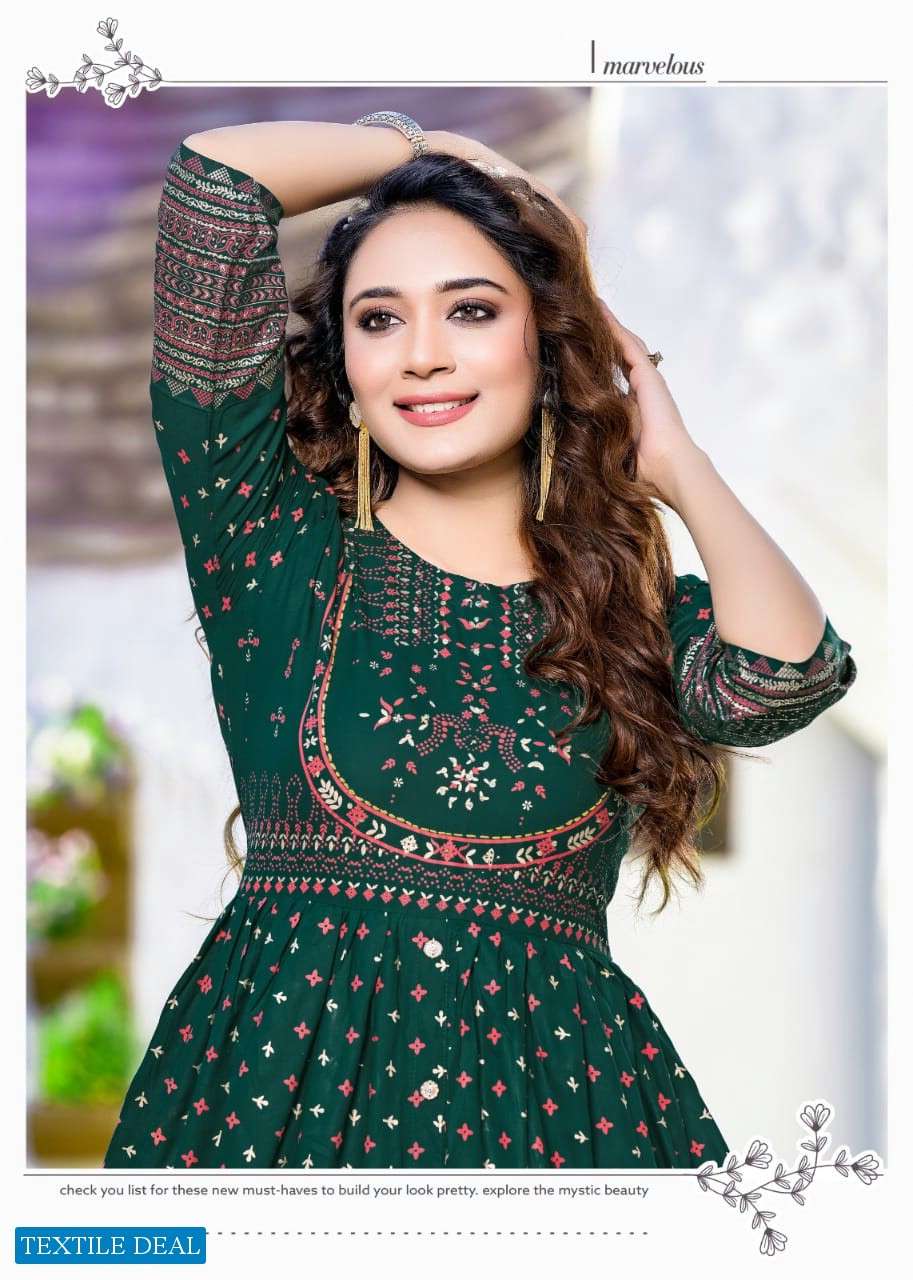 Hirwa Sunrise Vol-2 Ghera Kurtis Wholesale catalog