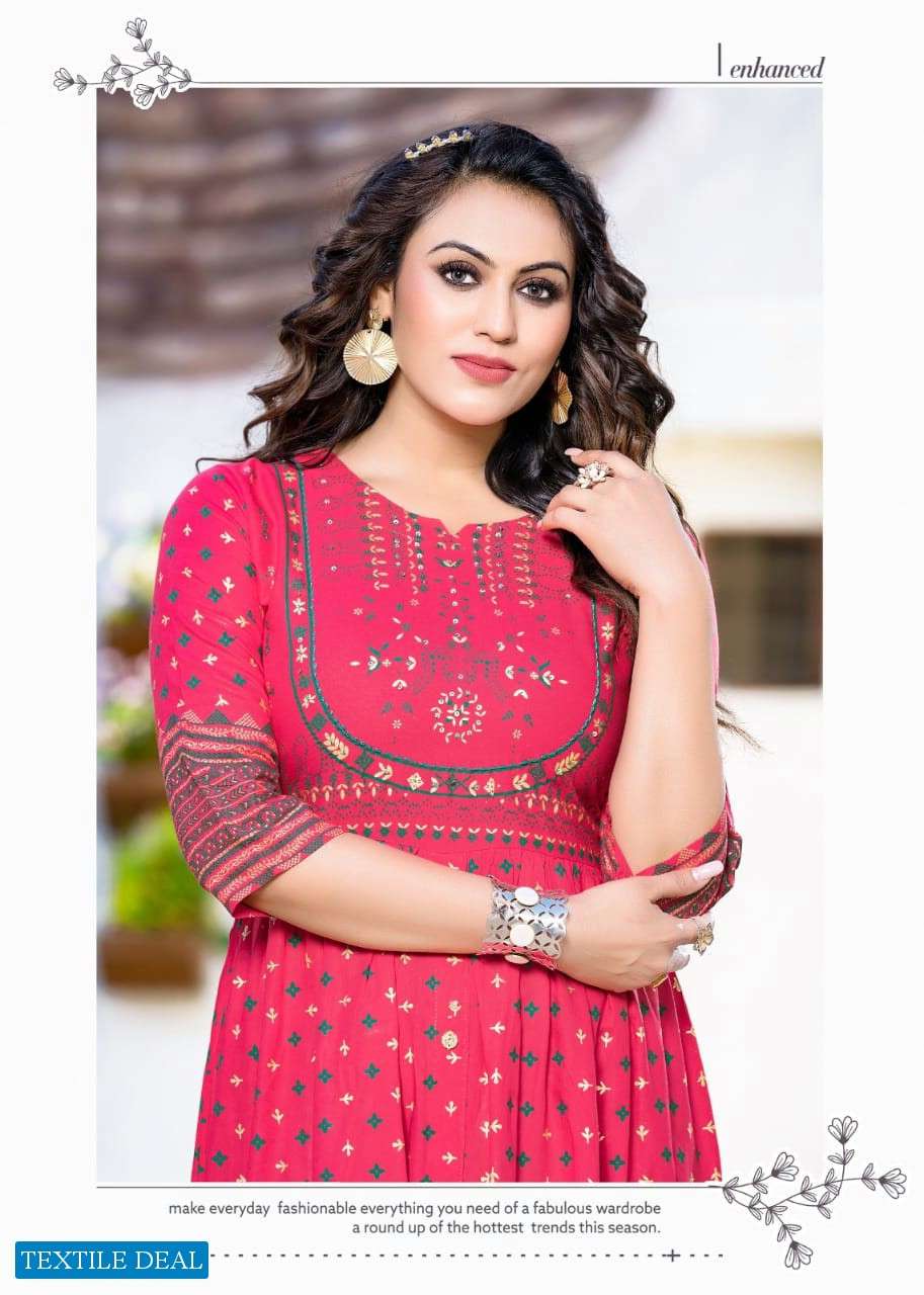Hirwa Sunrise Vol-2 Ghera Kurtis Wholesale catalog