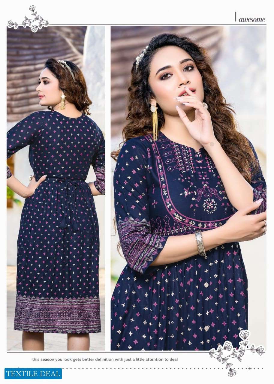 Hirwa Sunrise Vol-2 Ghera Kurtis Wholesale catalog