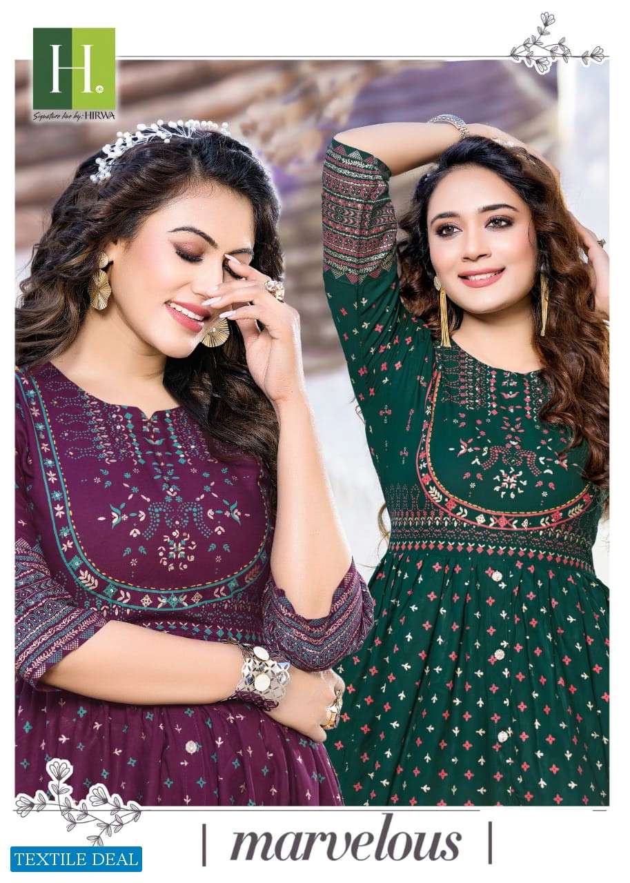 Hirwa Sunrise Vol-2 Ghera Kurtis Wholesale catalog