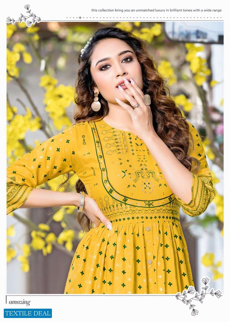 Hirwa Sunrise Vol-2 Ghera Kurtis Wholesale catalog