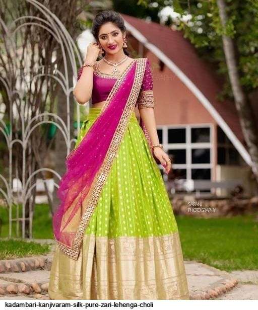KADAMBARI KANJIVARAM SILK PURE ZARI LEHENGA CHOLI Wholesale catalog