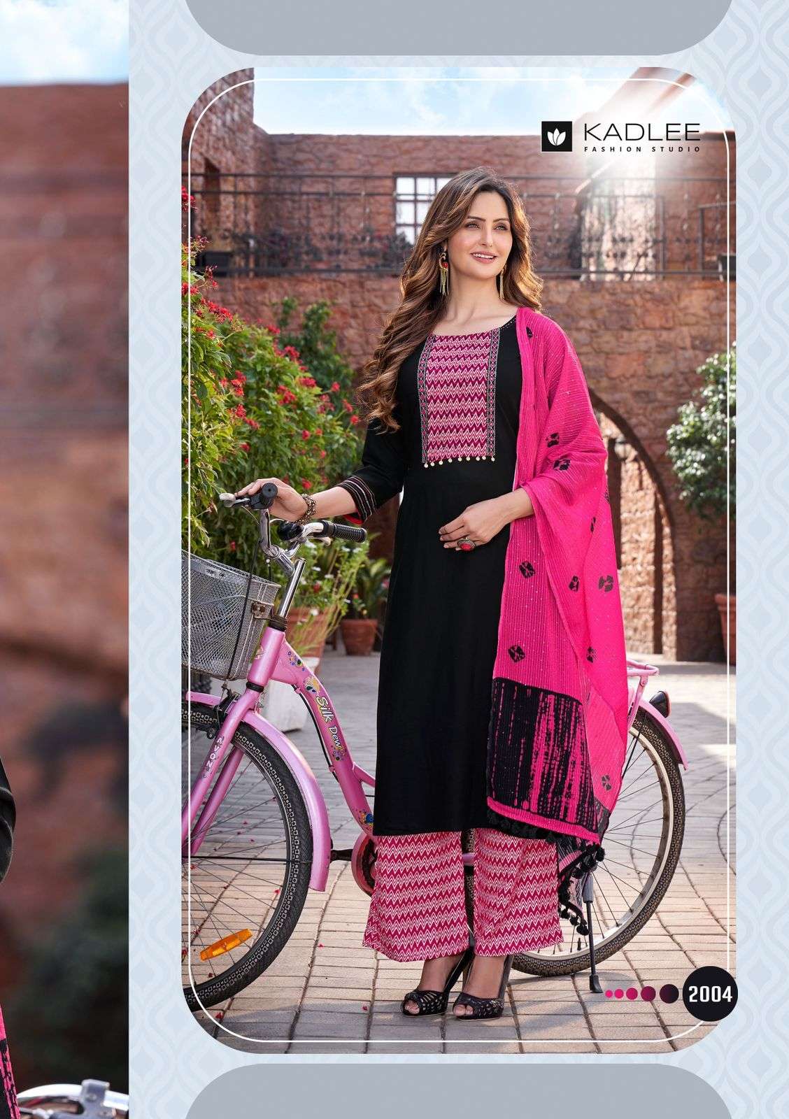 Kadlee Flowery Designer Kurti With Bottom Dupatta Collection Wholesale Price