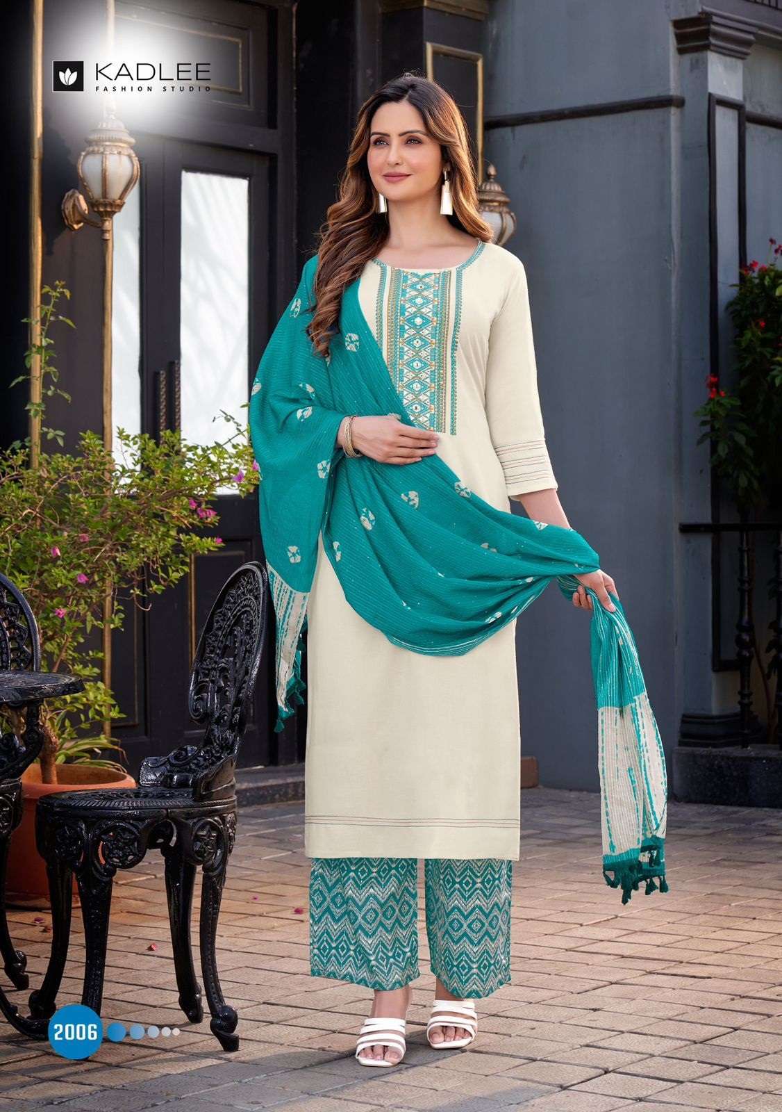 Kadlee Flowery Designer Kurti With Bottom Dupatta Collection Wholesale Price