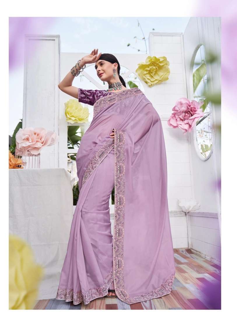Kalista Noor Designer Fancy Satin Saree Wholesale catalog