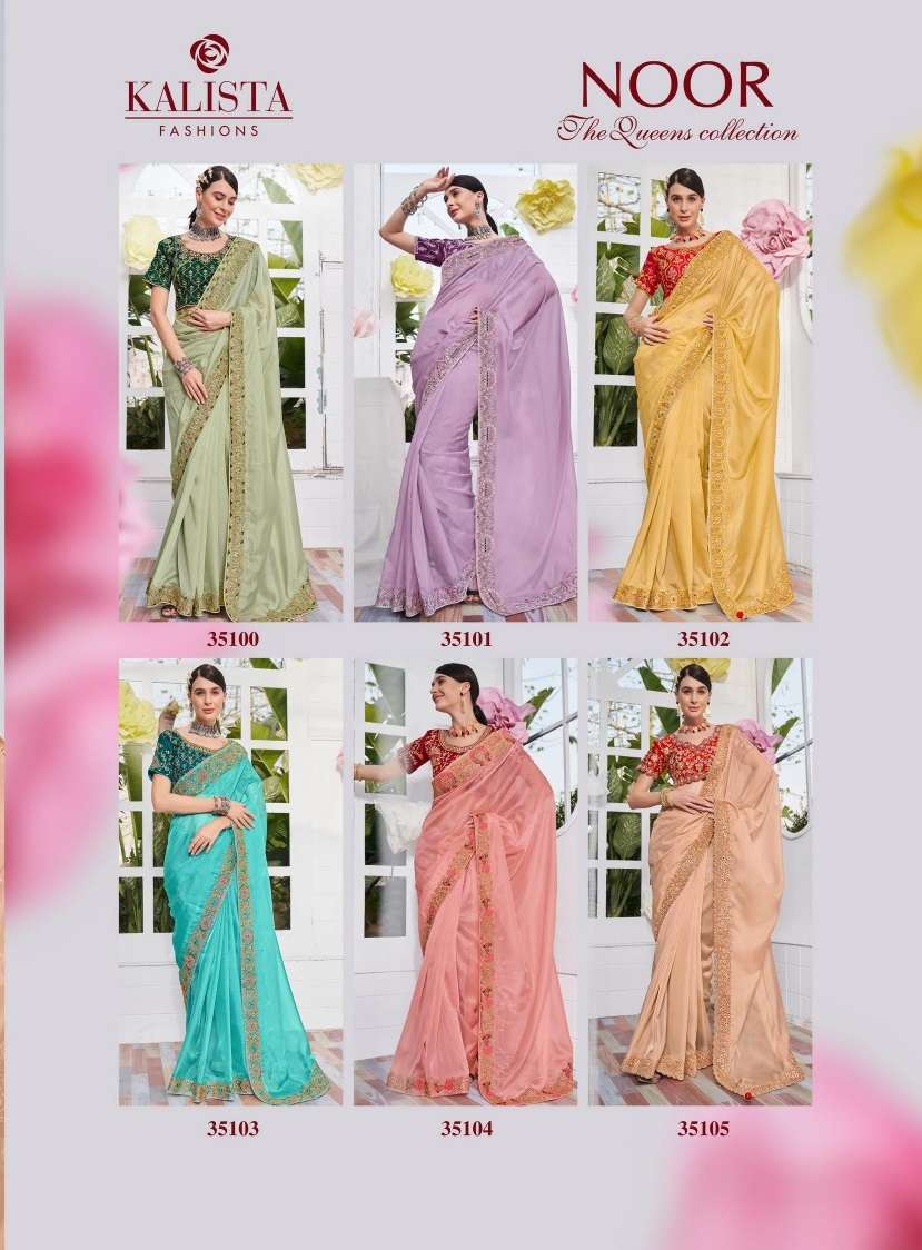 Kalista Noor Designer Fancy Satin Saree Wholesale catalog