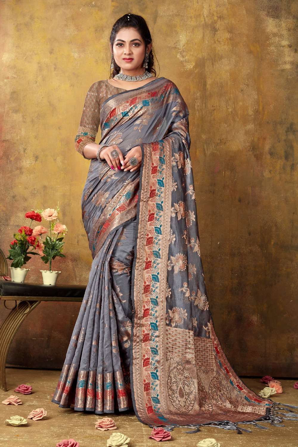 KANIKA BUNAWAT Organza Woven Work Saree Wholesale catalog