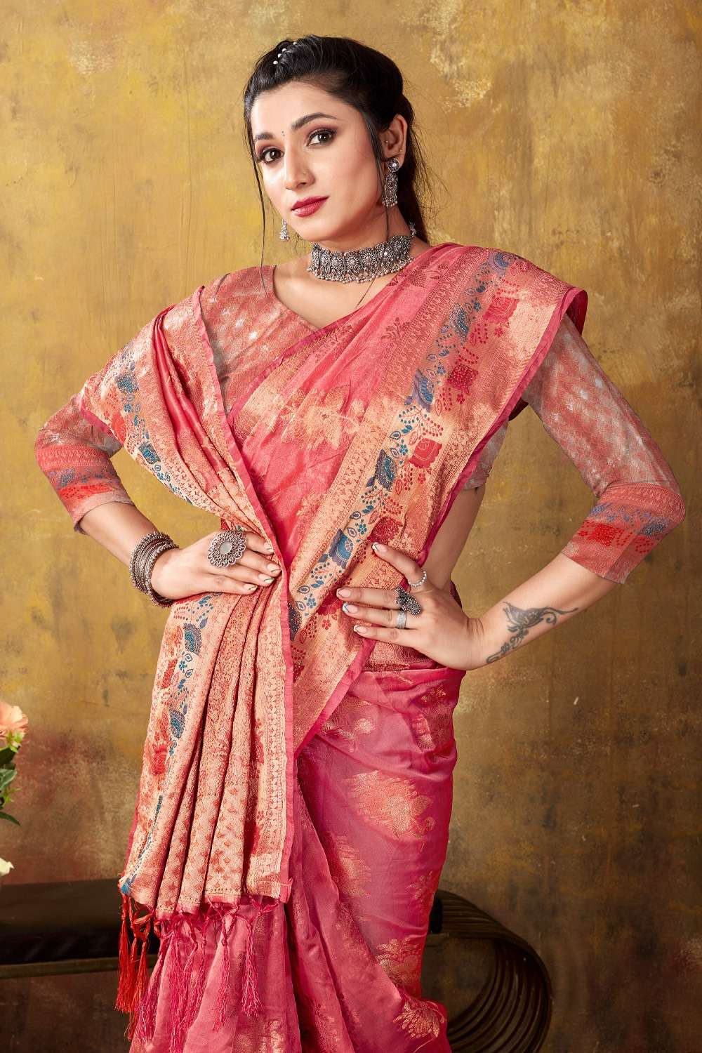 KANIKA BUNAWAT Organza Woven Work Saree Wholesale catalog