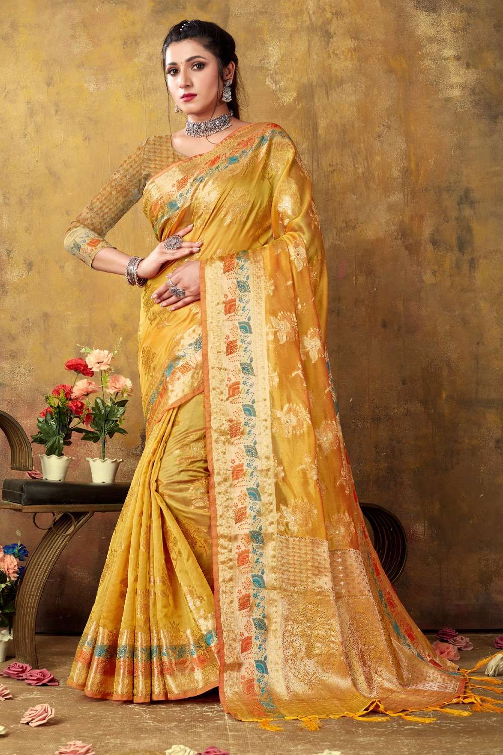 KANIKA BUNAWAT Organza Woven Work Saree Wholesale catalog