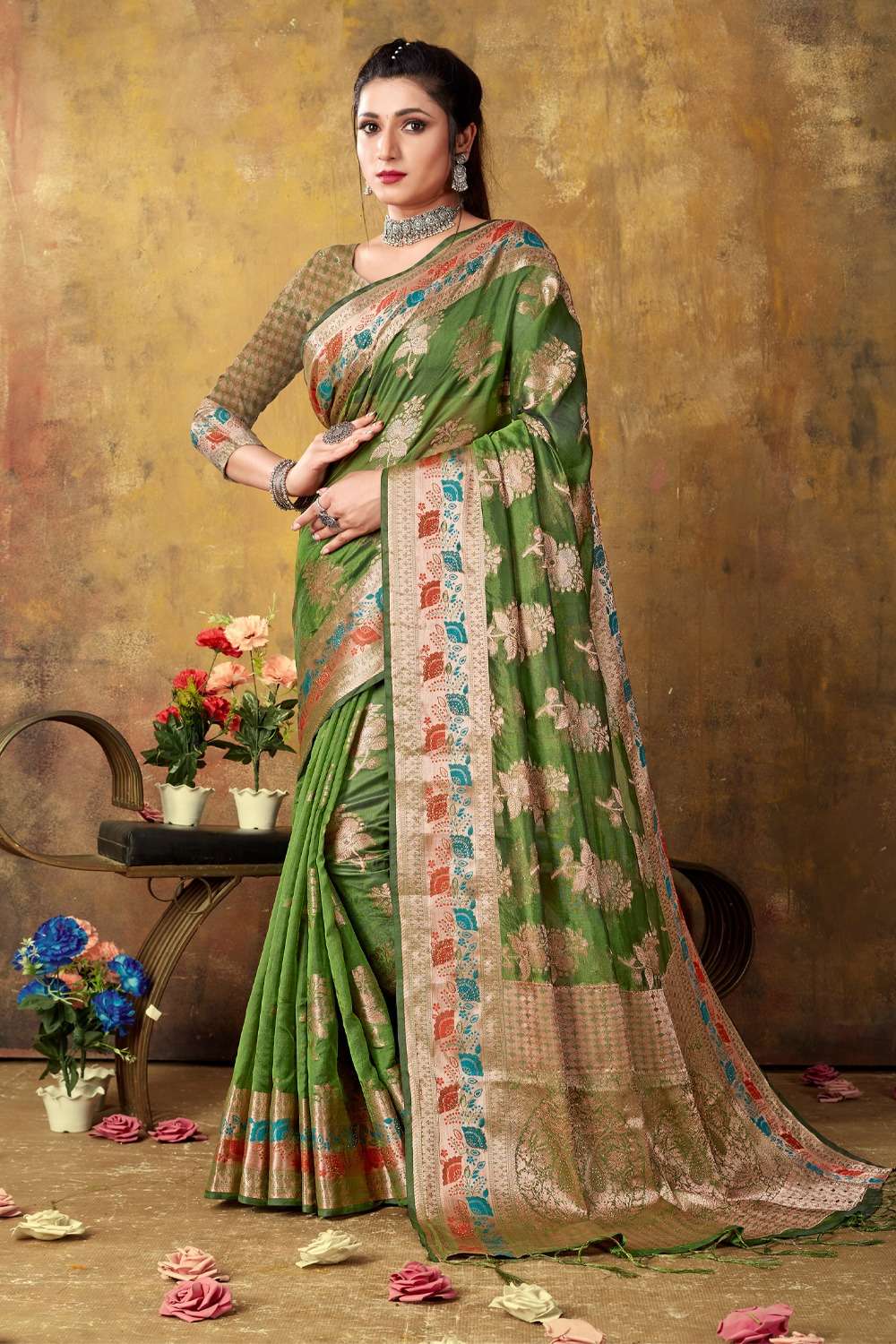 KANIKA BUNAWAT Organza Woven Work Saree Wholesale catalog