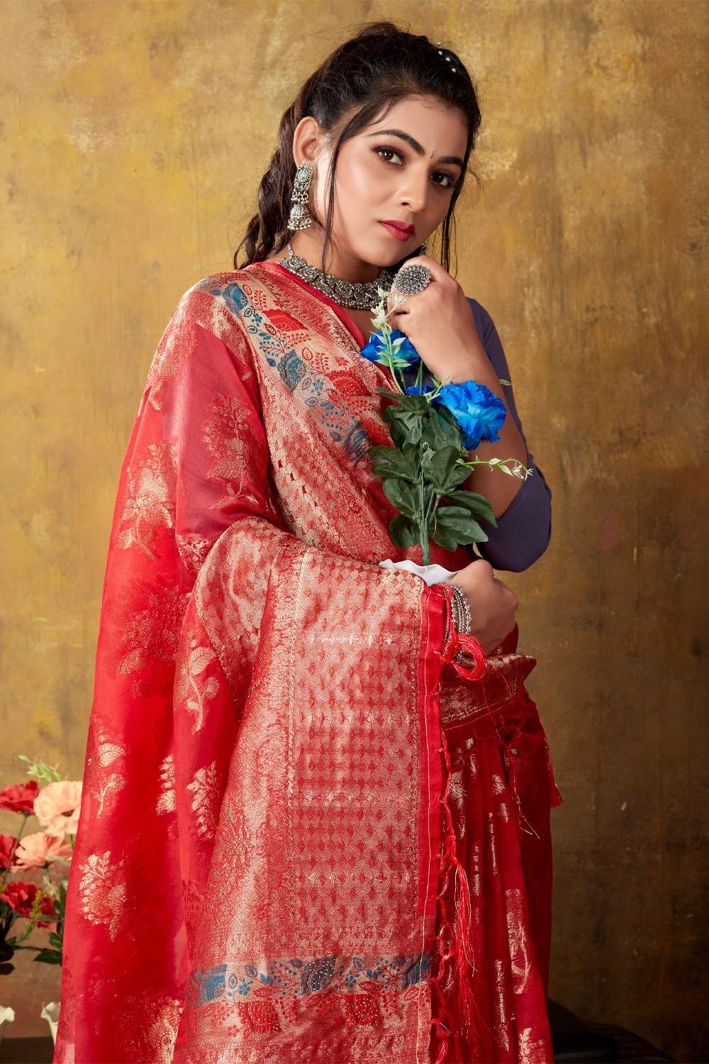 KANIKA BUNAWAT Organza Woven Work Saree Wholesale catalog