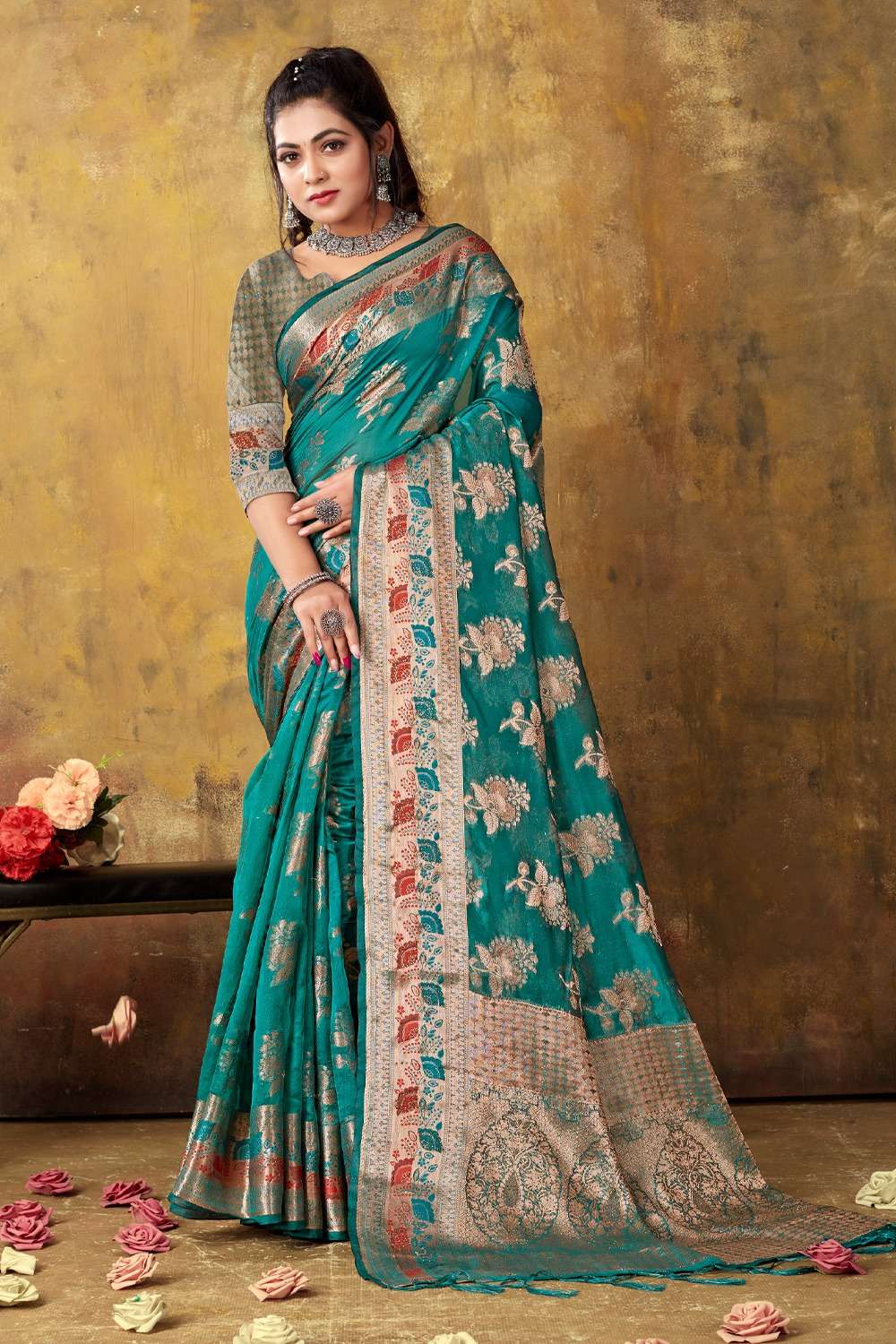KANIKA BUNAWAT Organza Woven Work Saree Wholesale catalog