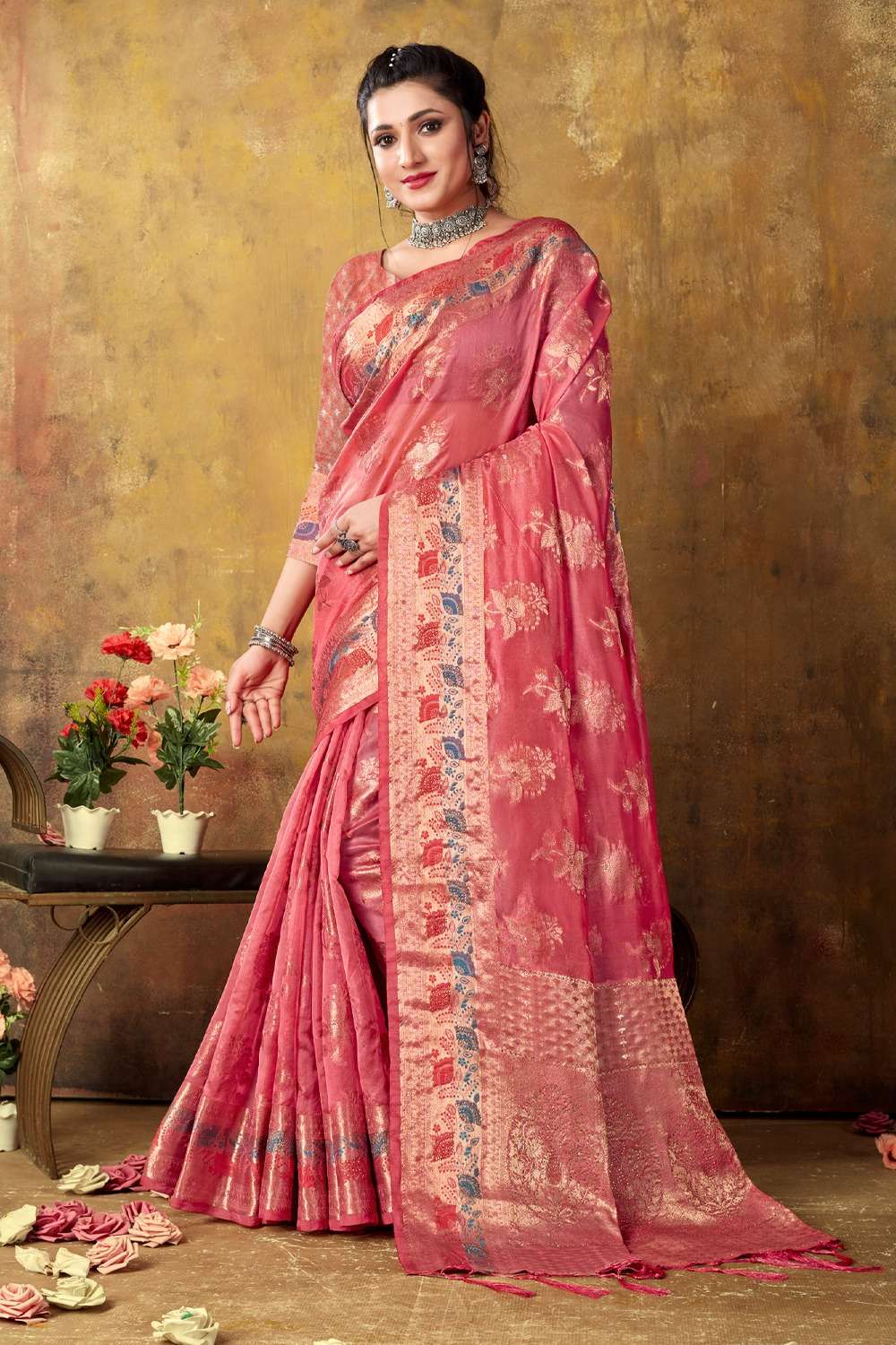 KANIKA BUNAWAT Organza Woven Work Saree Wholesale catalog