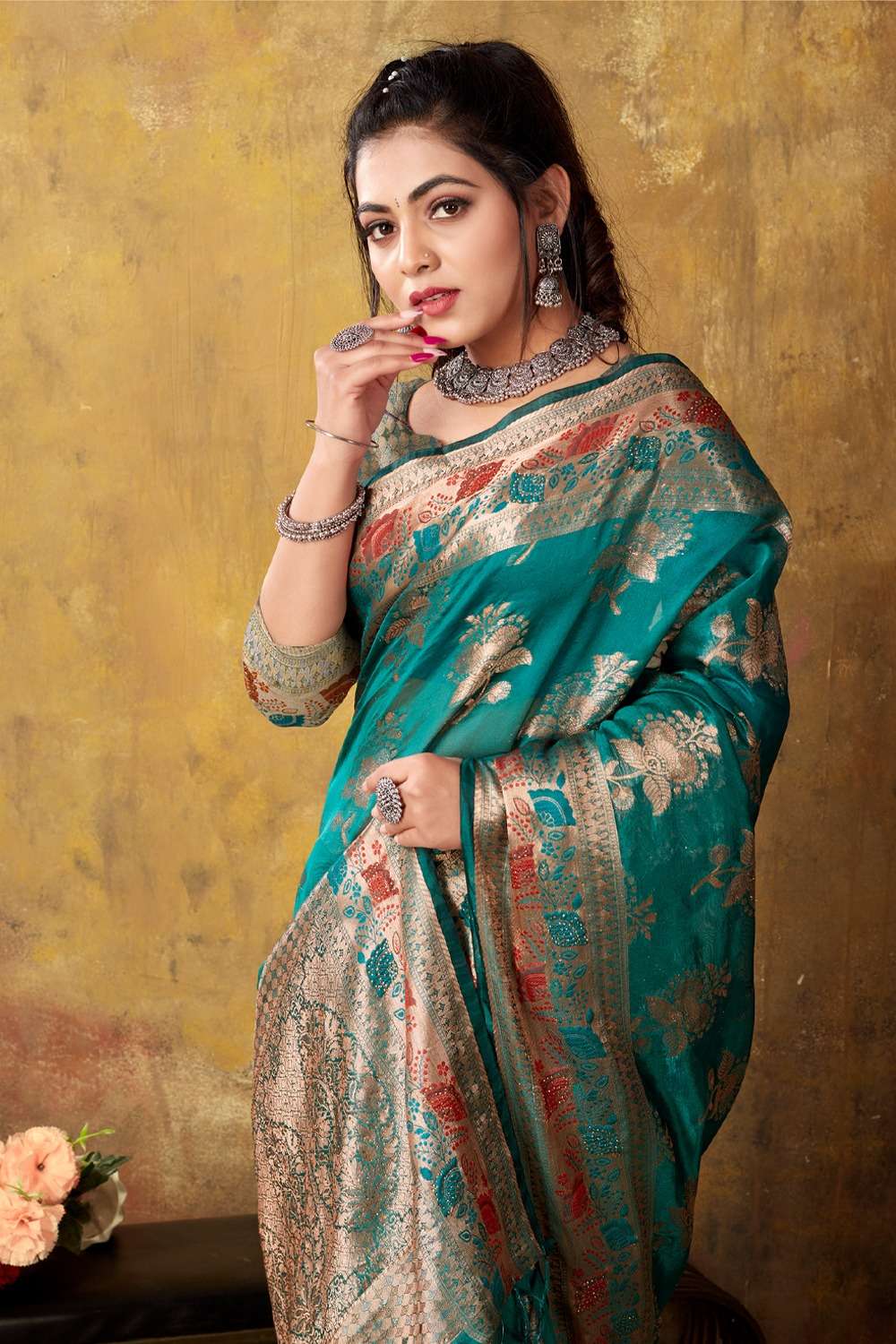 KANIKA BUNAWAT Organza Woven Work Saree Wholesale catalog