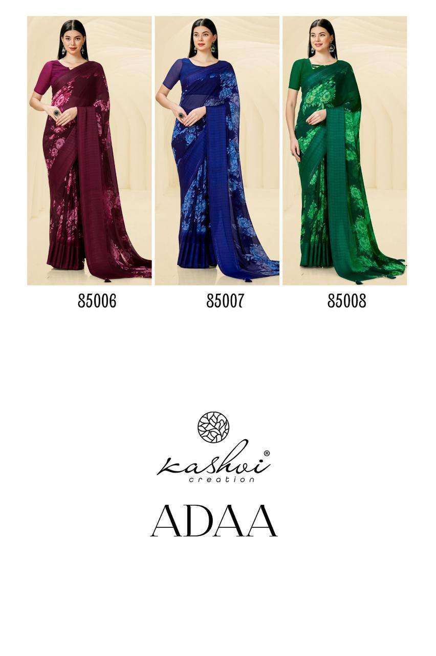 Kashvi Adaa Casual Fancy Georgette Saree Wholesale catalog