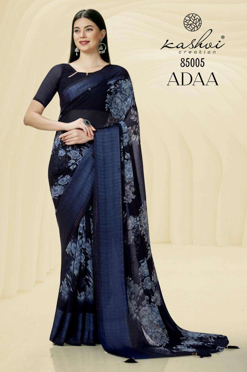 Kashvi Adaa Casual Fancy Georgette Saree Wholesale catalog