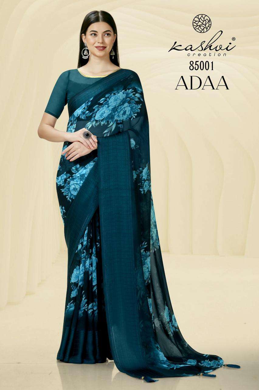 Kashvi Adaa Casual Fancy Georgette Saree Wholesale catalog